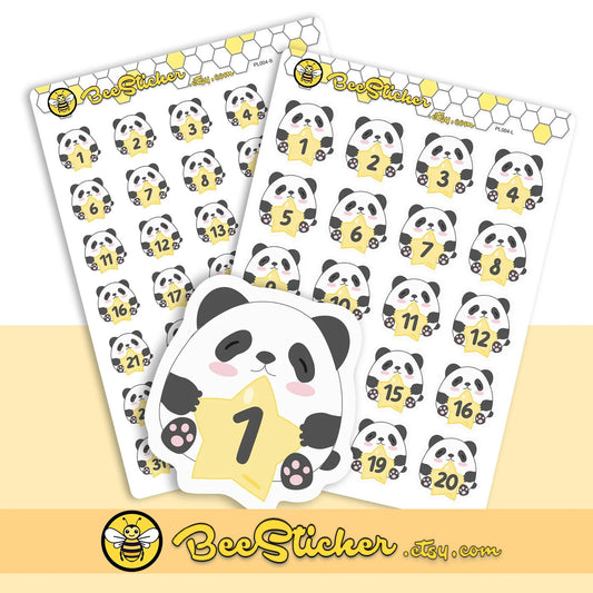 Cute Panda Date Cover Planner Stickers