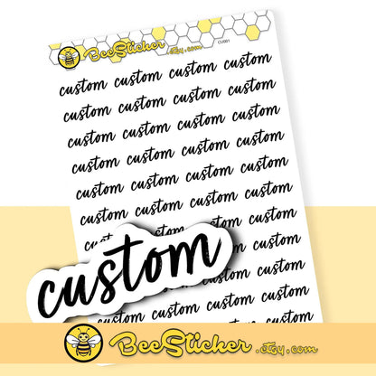 Custom Mini Script Word Stickers | Choose from multiple colors | Planner Stickers | CU001