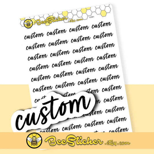 Custom Mini Script Word Stickers | Choose from multiple colors | Planner Stickers | CU001