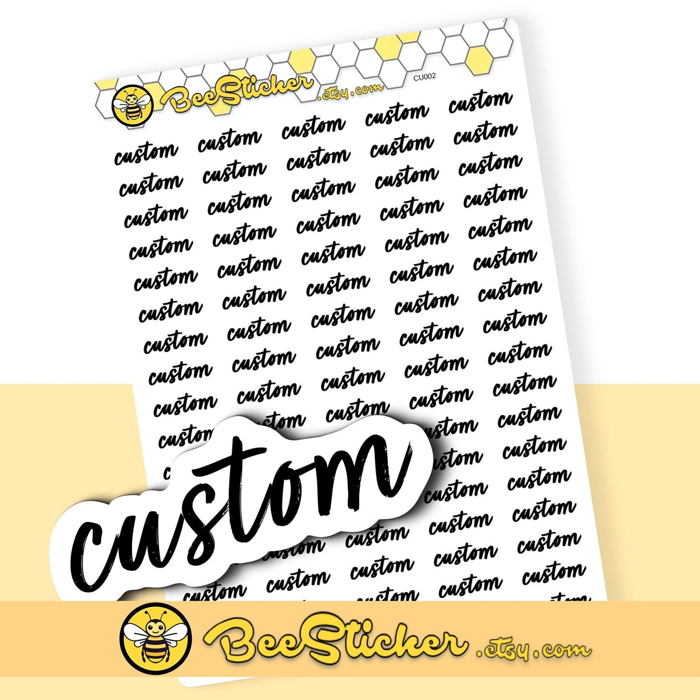 Custom Tiny Script Word Stickers | Choose from multiple colors | Planner Stickers | CU002