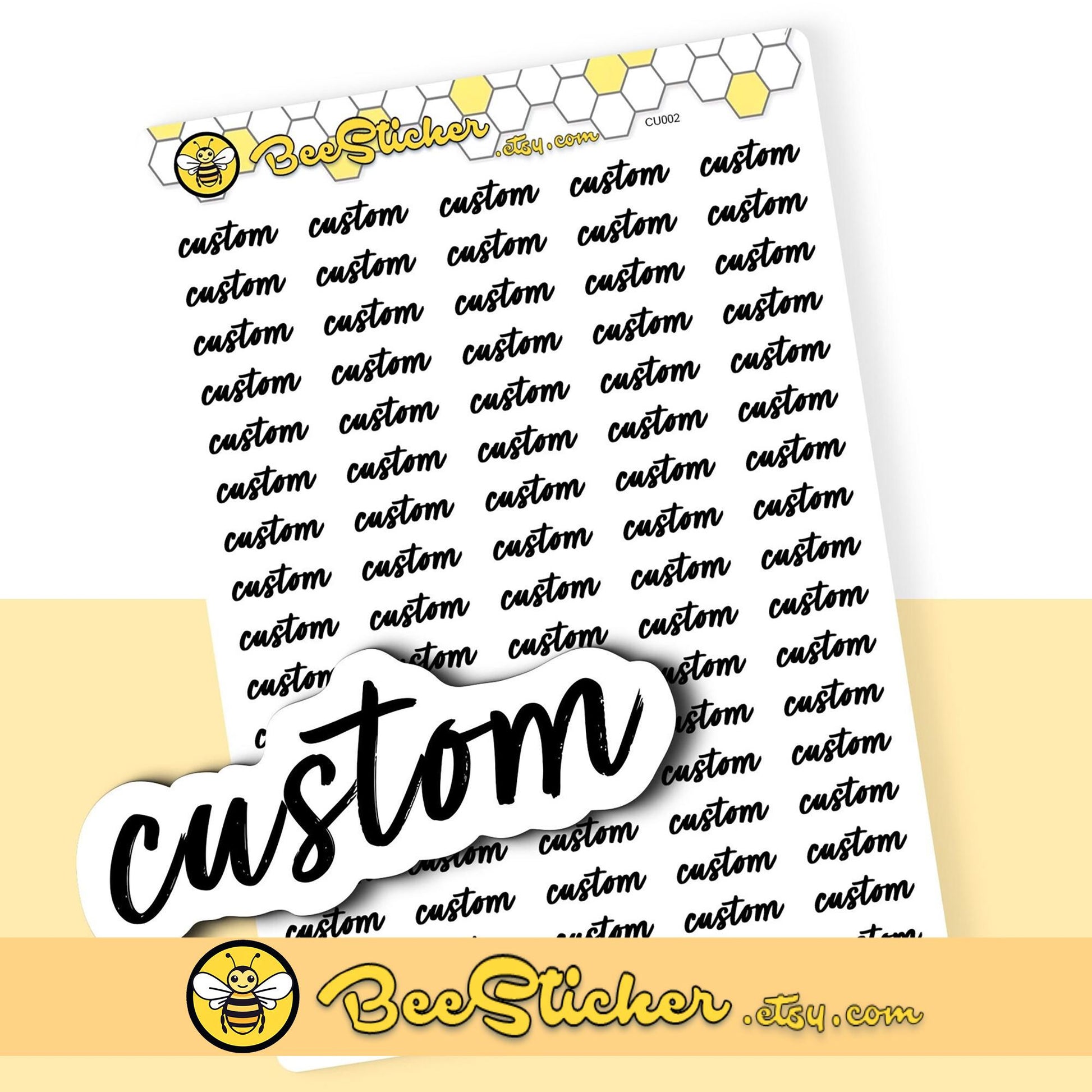 Custom Tiny Script Word Stickers | Choose from multiple colors | Planner Stickers | CU002