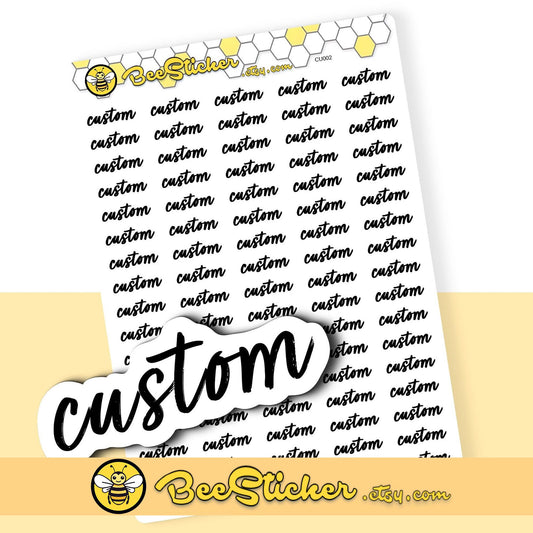 Custom Tiny Script Word Stickers | Choose from multiple colors | Planner Stickers | CU002