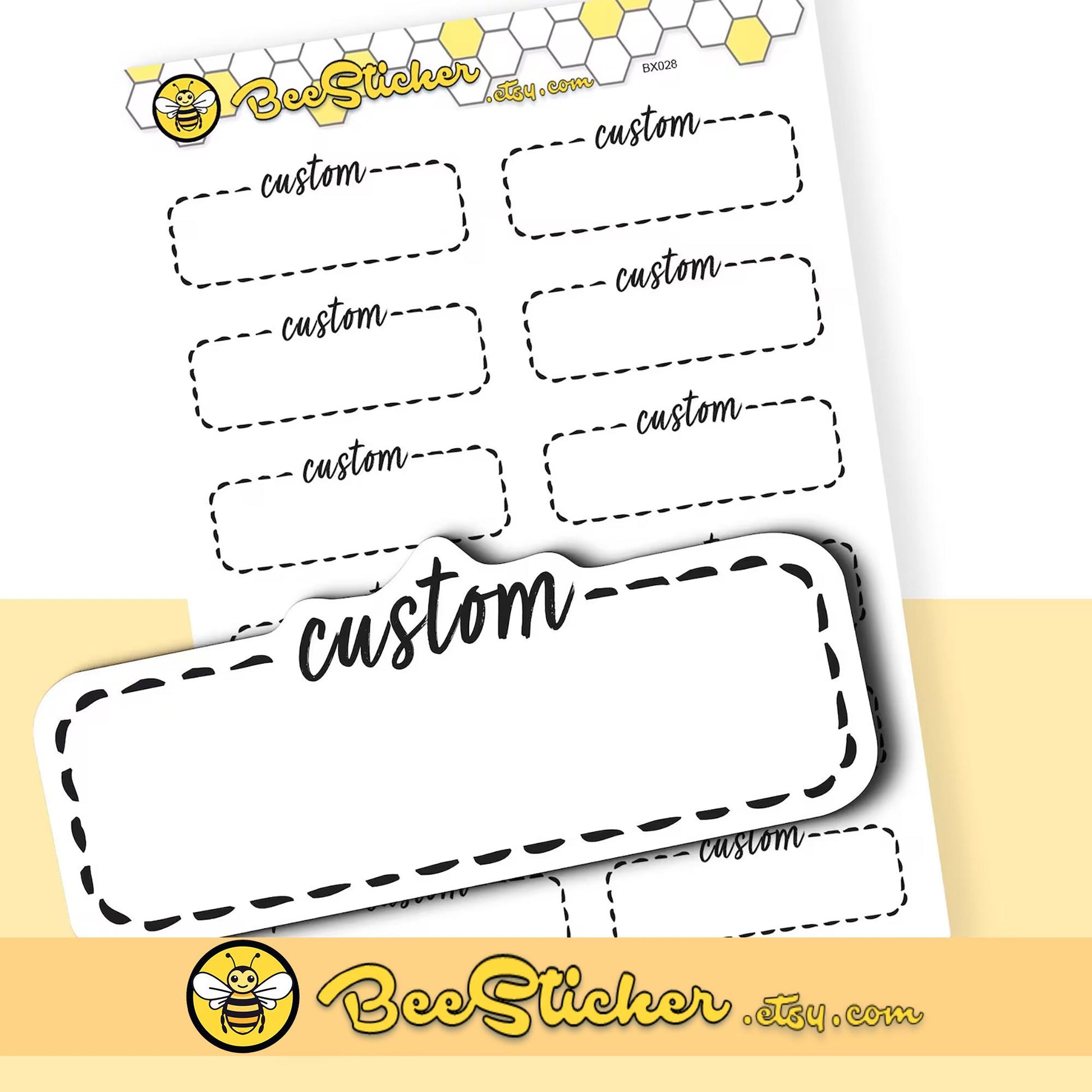 Custom Script Box Stickers