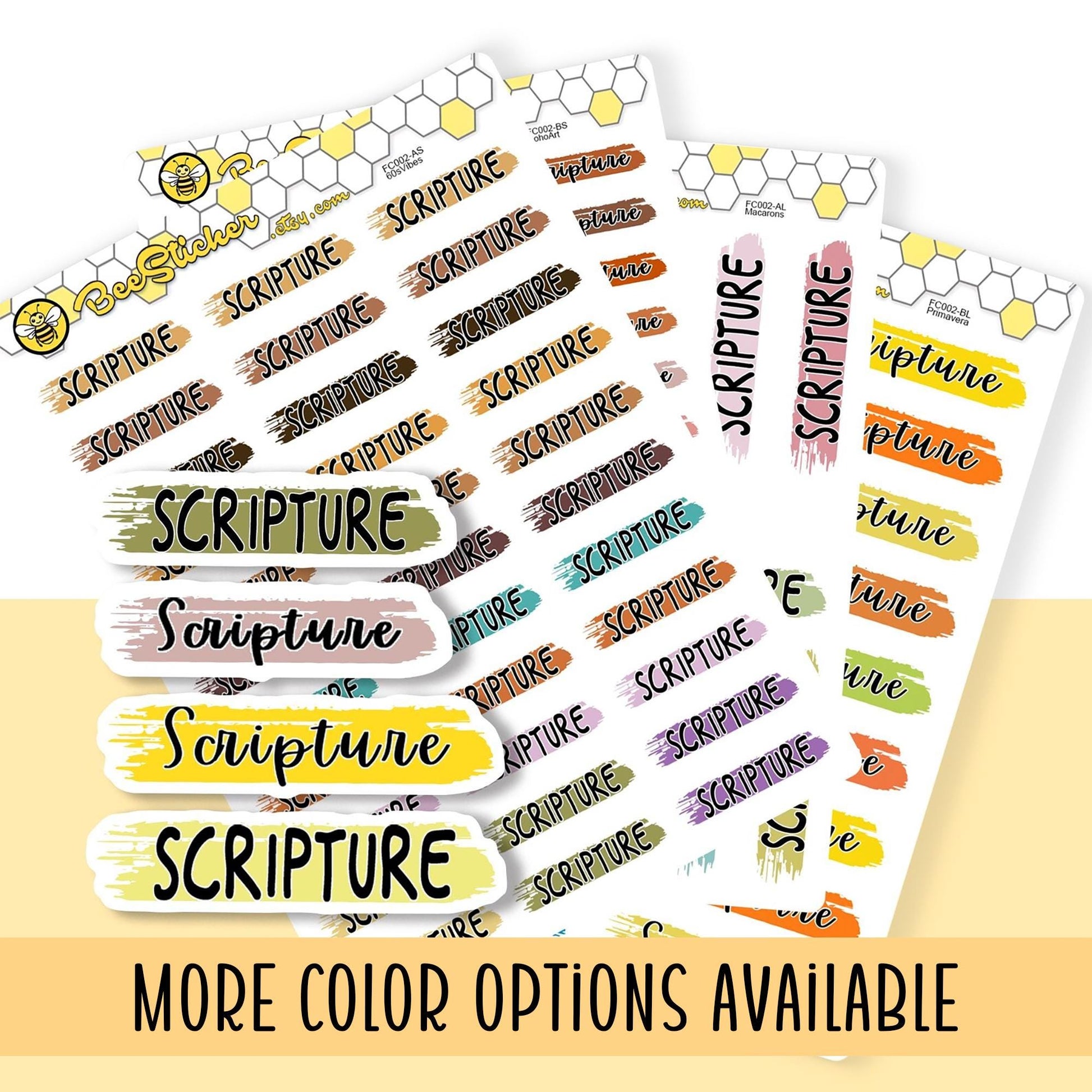 Scripture Stickers | Choose from multiple colors | Planner Stickers | FC002