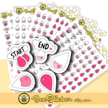 Period Care Mix Icon Stickers | Choose from 5 shapes and multiple colors | Planner Stickers | BH003