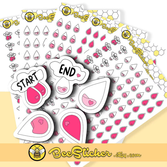 Period Care Mix Icon Stickers | Choose from 5 shapes and multiple colors | Planner Stickers | BH003