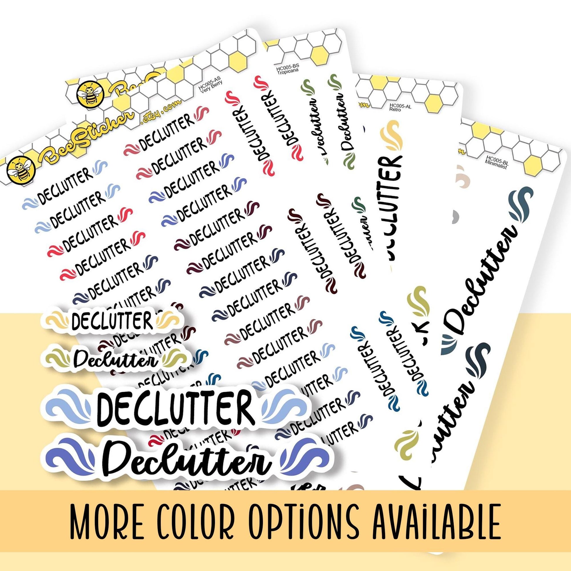 Declutter Planner Stickers | Choose from 2 fonts and multiple colors | Planner Stickers |HC005