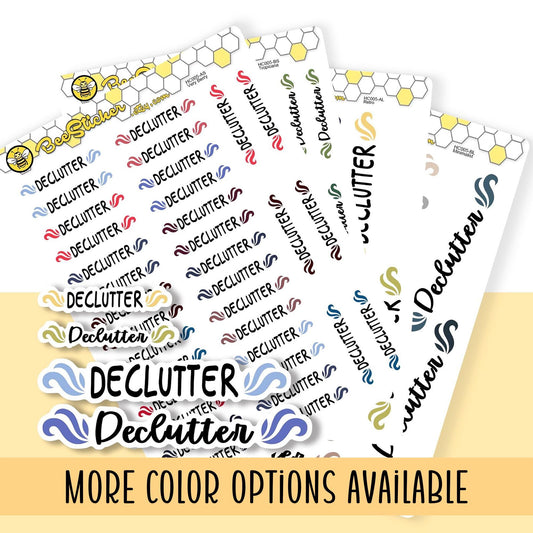 Declutter Planner Stickers | Choose from 2 fonts and multiple colors | Planner Stickers |HC005