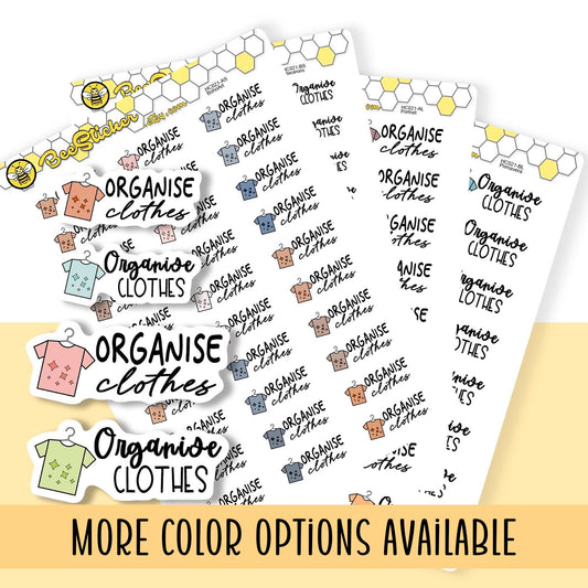 Clothing Organization Stickers | Choose from 2 fonts and multiple colors | Planner Stickers |HC021
