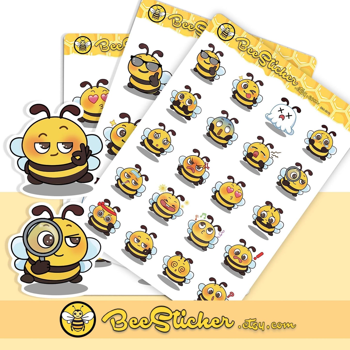 Cute Bee Meme Sticker Pack