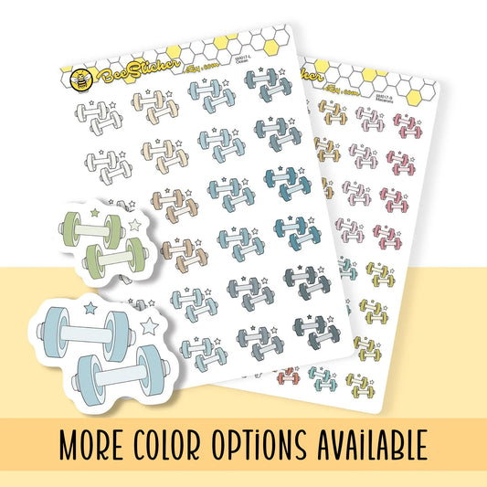 Dumbbell Stickers | Choose multiple colors | Planner Stickers |SM0017