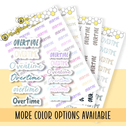Overtime Stickers | Planner Stickers |WM006