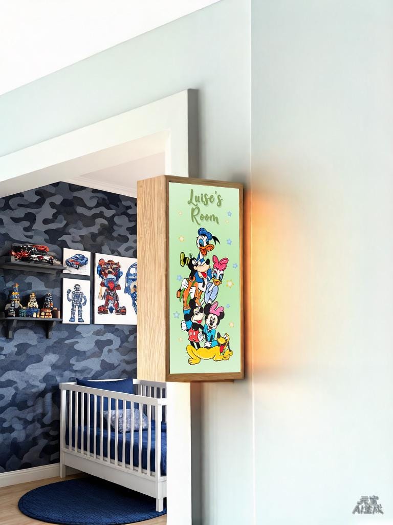 Personalised Duck Friends Room Sign Light – Custom Name Kids' Room Door Sign