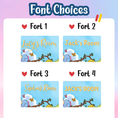 Personalised Winnie the Pooh Name Sign Light – Custom Nursery Door Sign for Kids