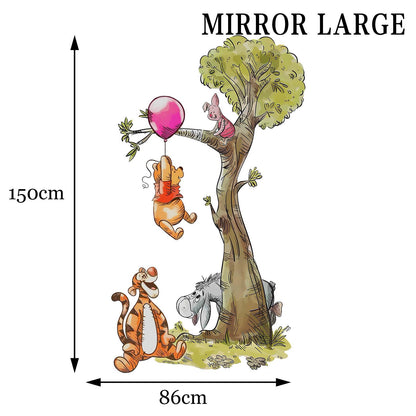 Watercolour Vintage Winnie The Pooh Playing On Tree Wall Decal Sticker - Wall Decal for Nursery