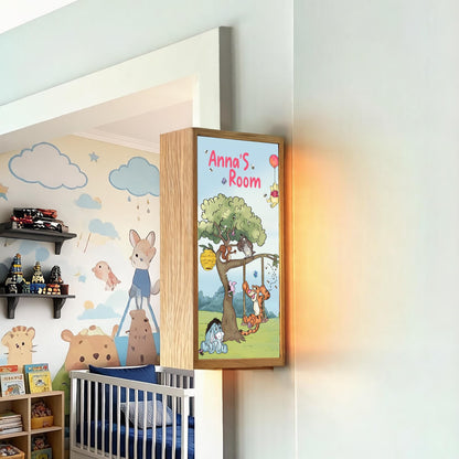Personalised Winnie the Pooh Room Sign Light – Custom Name Nursery Door Sign