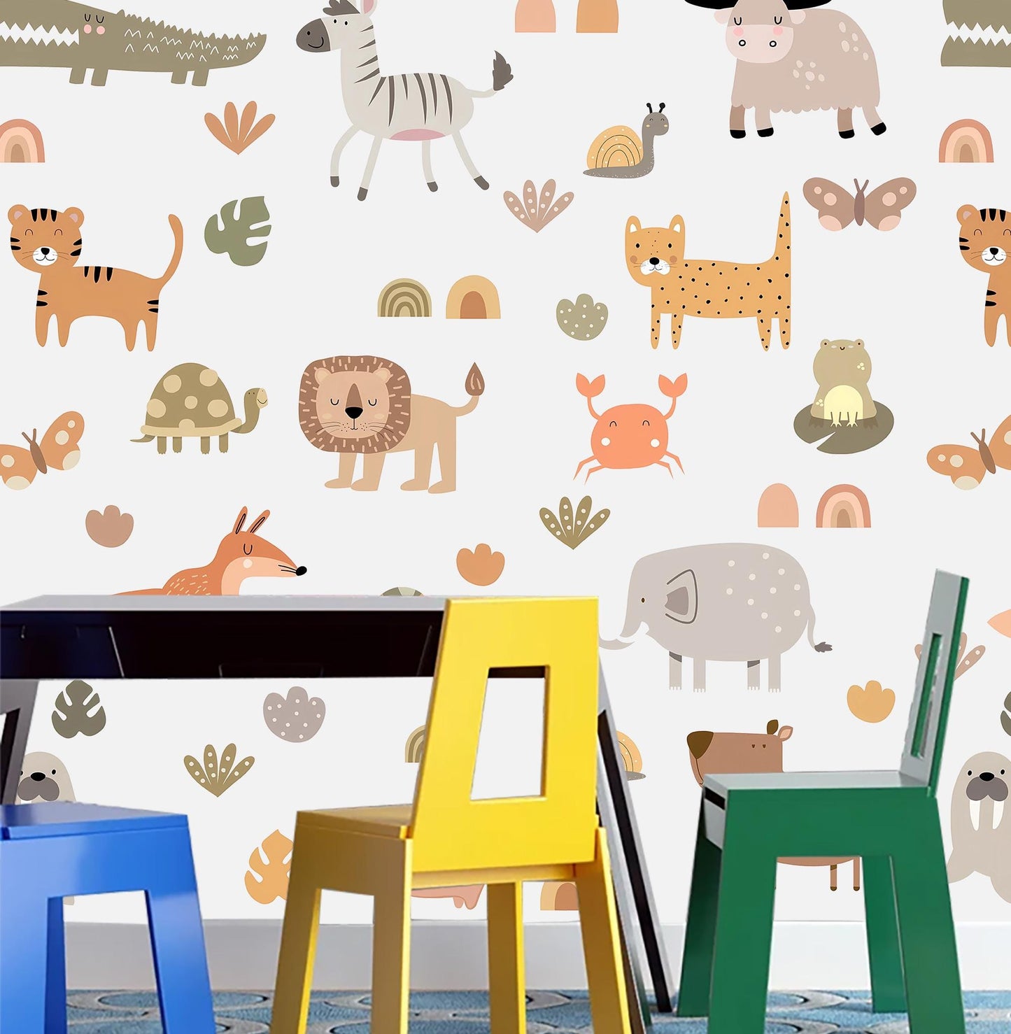 Jungle Animal Wall Decals Safari Nursery Stickers Kids Room Decor