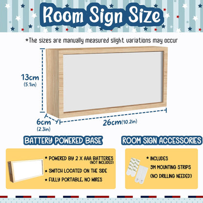 Personalised Winnie & Friends Room Sign Light – Custom Name Nursery Door Sign