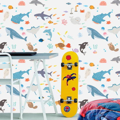 Ocean Wall Decals Whale Shark Dolphin Kids Room Wall Stickers