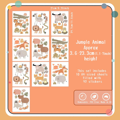 Jungle Animal Wall Decals Safari Nursery Stickers Kids Room Decor