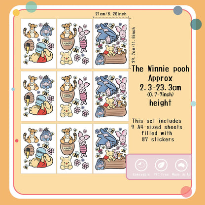 Winnie the Pooh Wall Decals Pooh Bear Nursery Wall Stickers Kids Room Decor