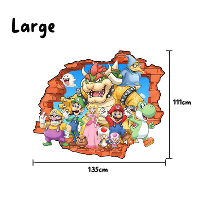 Super Mario Remove NurseryWall Decals – Princess Peach，Luigi,Toad,Yosh,Mario Nursery Decor