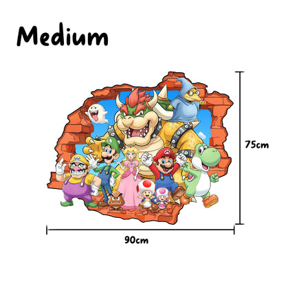 Super Mario Remove NurseryWall Decals – Princess Peach，Luigi,Toad,Yosh,Mario Nursery Decor