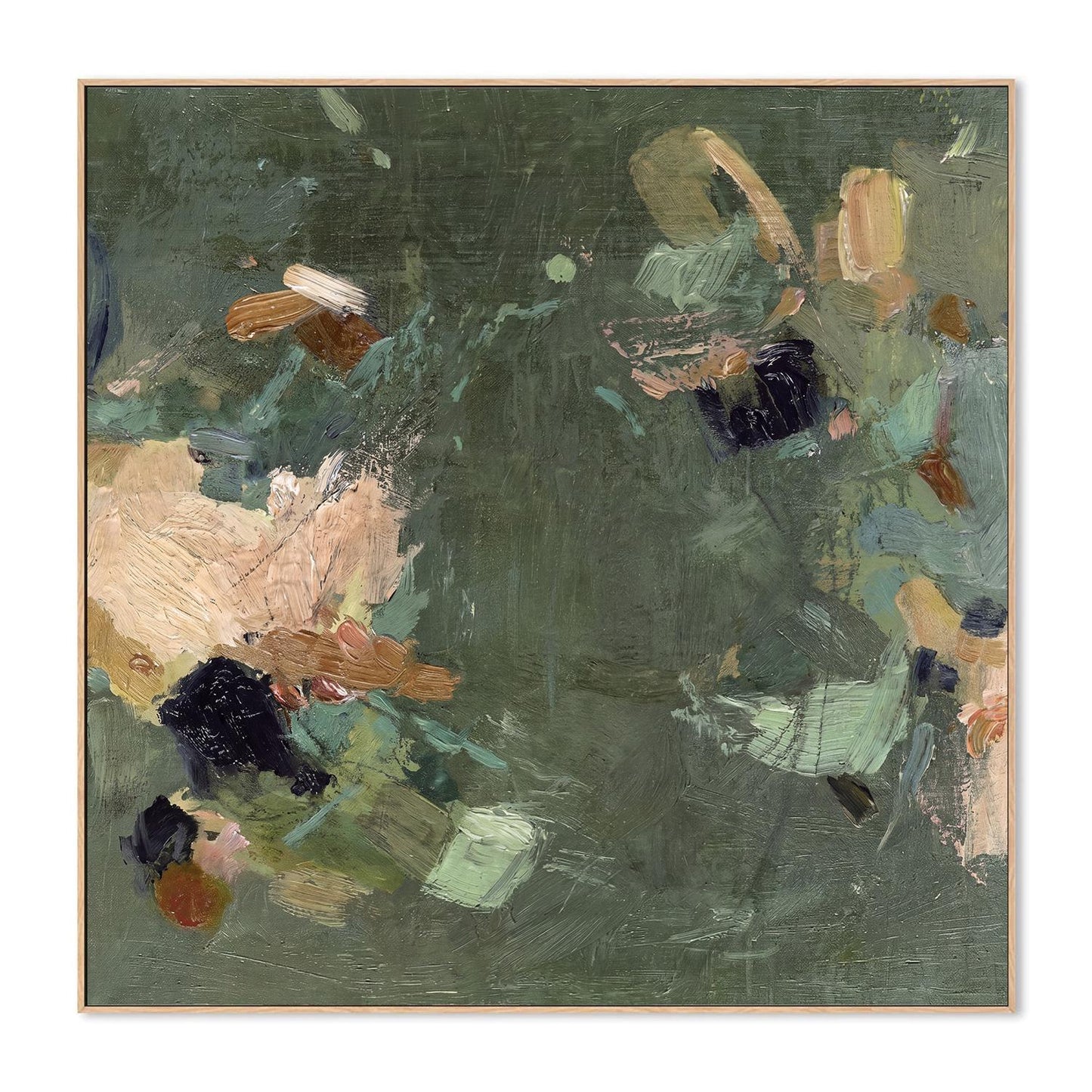 Sage Green Abstract Wall Art, Organic Modern Canvas Print