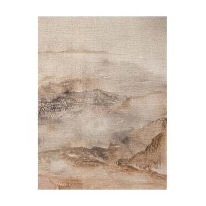 Neutral Abstract Landscape Canvas Print, Beige Mountain Wall Art