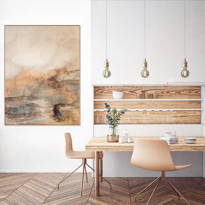 Warm Abstract Landscape Canvas Print, Earth Tone Wall Art
