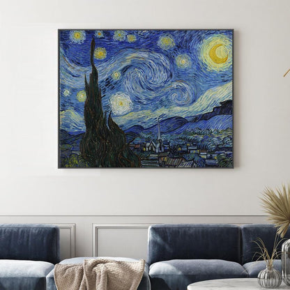 Vincent van Gogh Starry Night Canvas Print, Blue Moon Wall Art