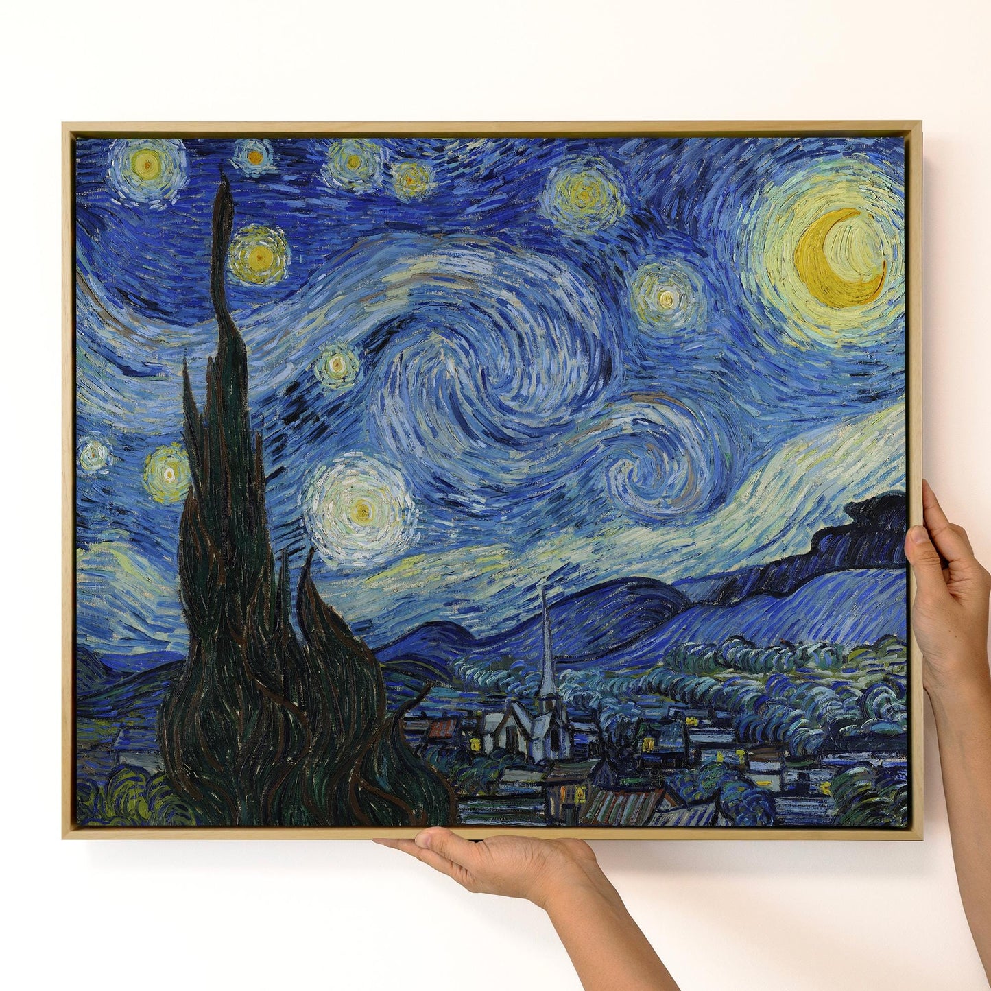 Vincent van Gogh Starry Night Canvas Print, Blue Moon Wall Art