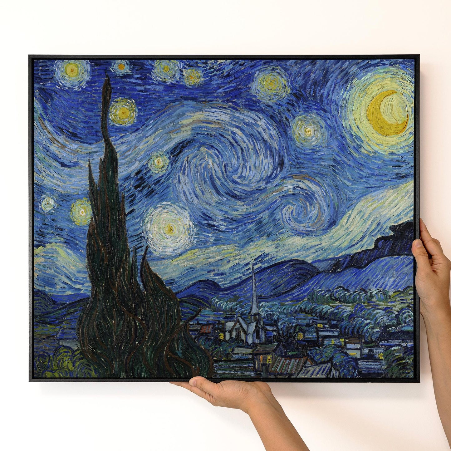 Vincent van Gogh Starry Night Canvas Print, Blue Moon Wall Art