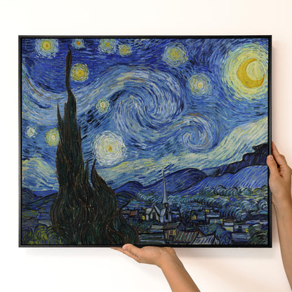 Vincent van Gogh Starry Night Canvas Print, Blue Moon Wall Art
