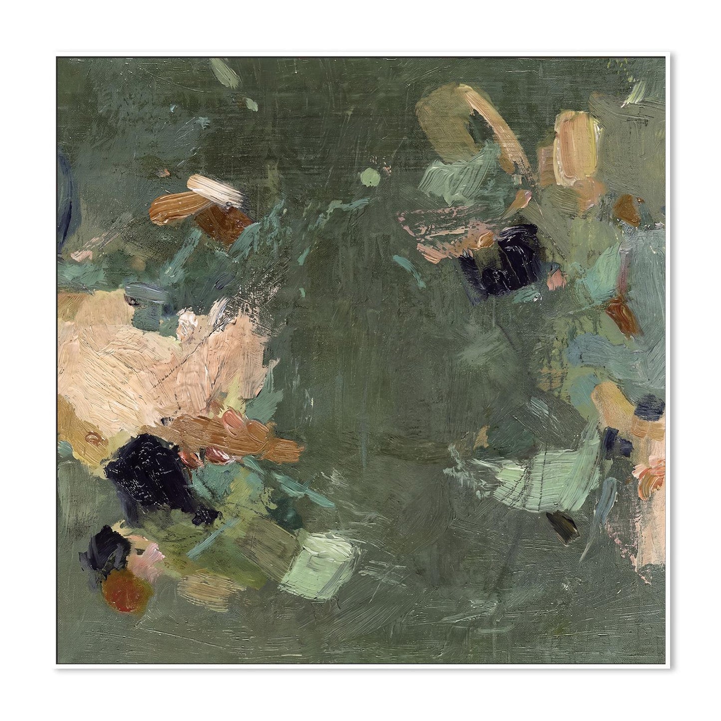 Sage Green Abstract Wall Art, Organic Modern Canvas Print