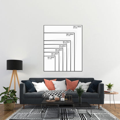 Neutral Abstract Landscape Canvas Print, Beige Mountain Wall Art