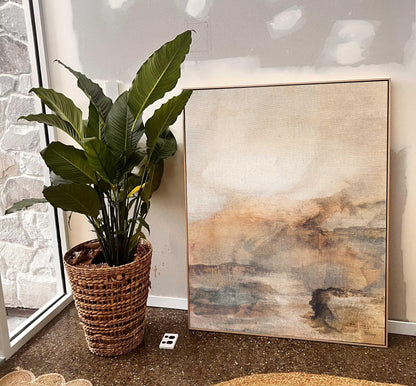 Warm Abstract Landscape Canvas Print, Earth Tone Wall Art