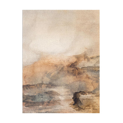 Warm Abstract Landscape Canvas Print, Earth Tone Wall Art