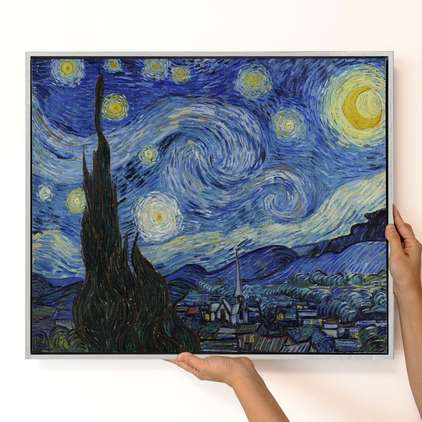 Vincent van Gogh Starry Night Canvas Print, Blue Moon Wall Art
