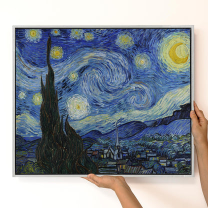 Vincent van Gogh Starry Night Canvas Print, Blue Moon Wall Art