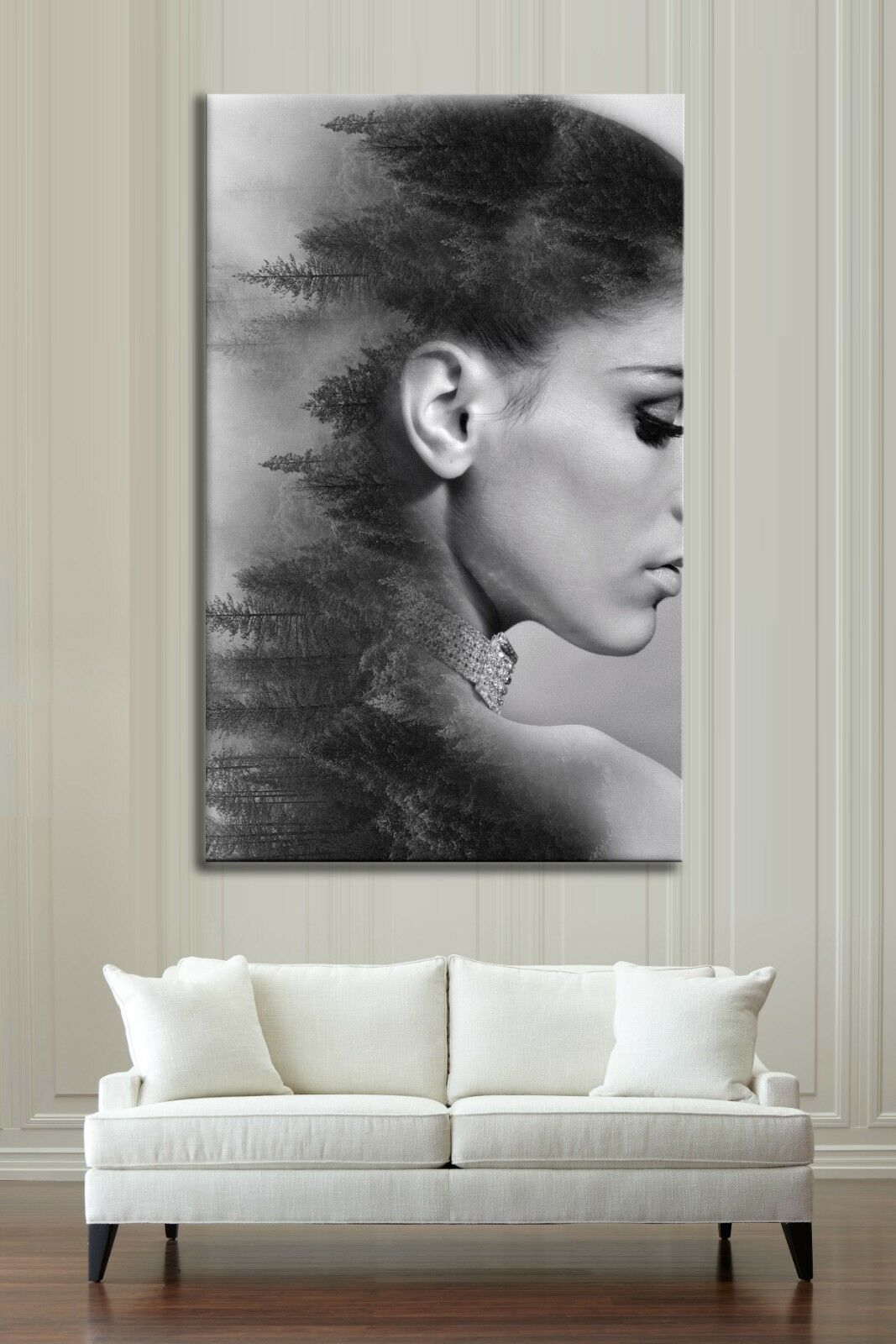 Abstract Portrait Forest Framed Canvas Wall Art Print Ready to Hang Prints