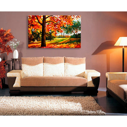 Maple Trees Stretched Canvas Abstract Art Painting Wall Home Decorative Framed