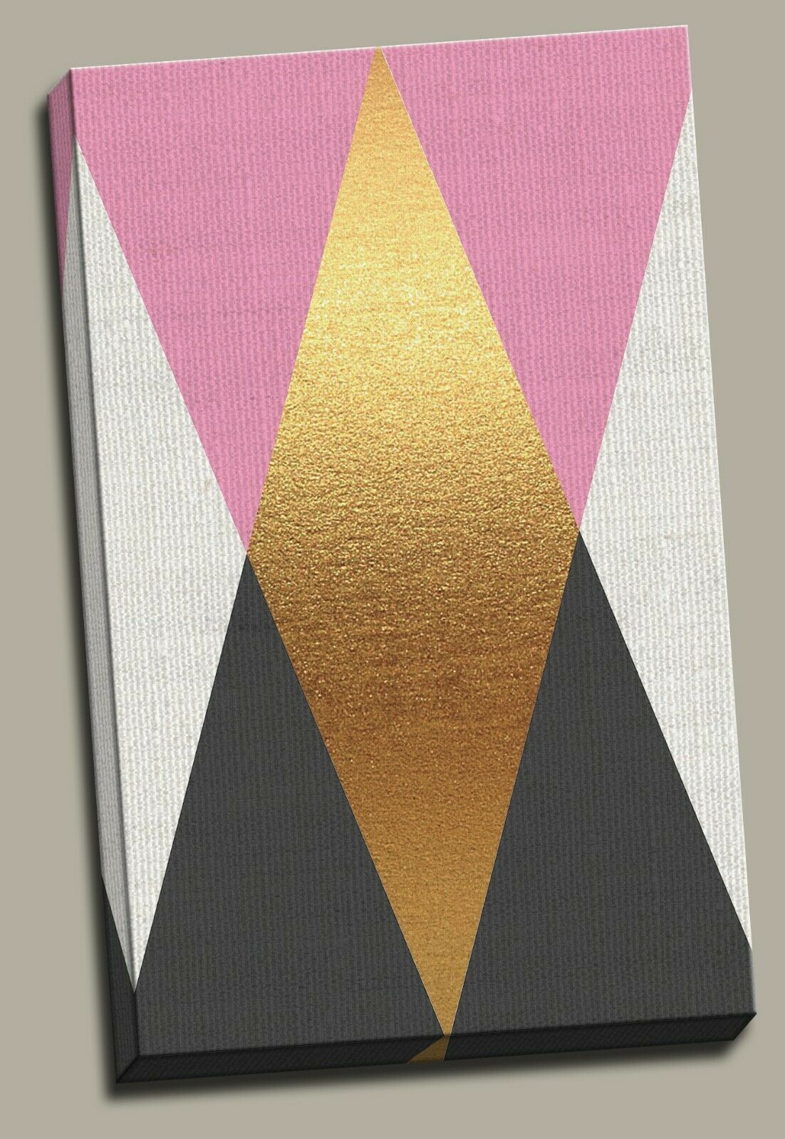 Abstract pink gold black Framed Canvas Prints Modern Wall Art Geometry Triangle