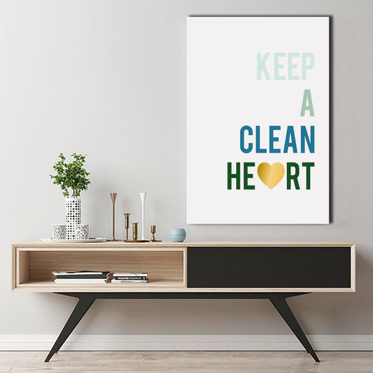 Keep a clean heart Framed Canvas Wall art Living room