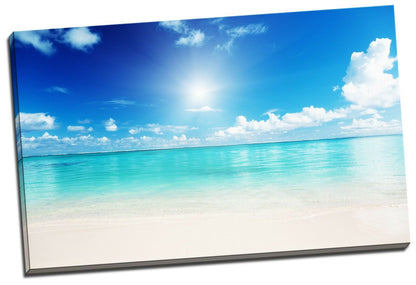 80x50x3cm Framed Canvas Prints Ocean Sea Time Lapse Photo Big Wall Art