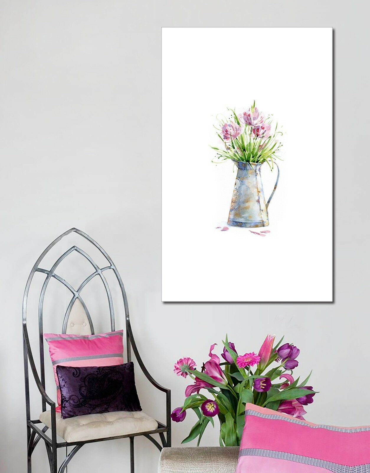 Lavender Flower Watercolour Framed Canvas Prints Modern Wall Art Home Decor