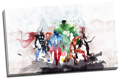 Framed Canvas Prints Stretched Watercolor Avengers Hero Wall Art Decor Painting