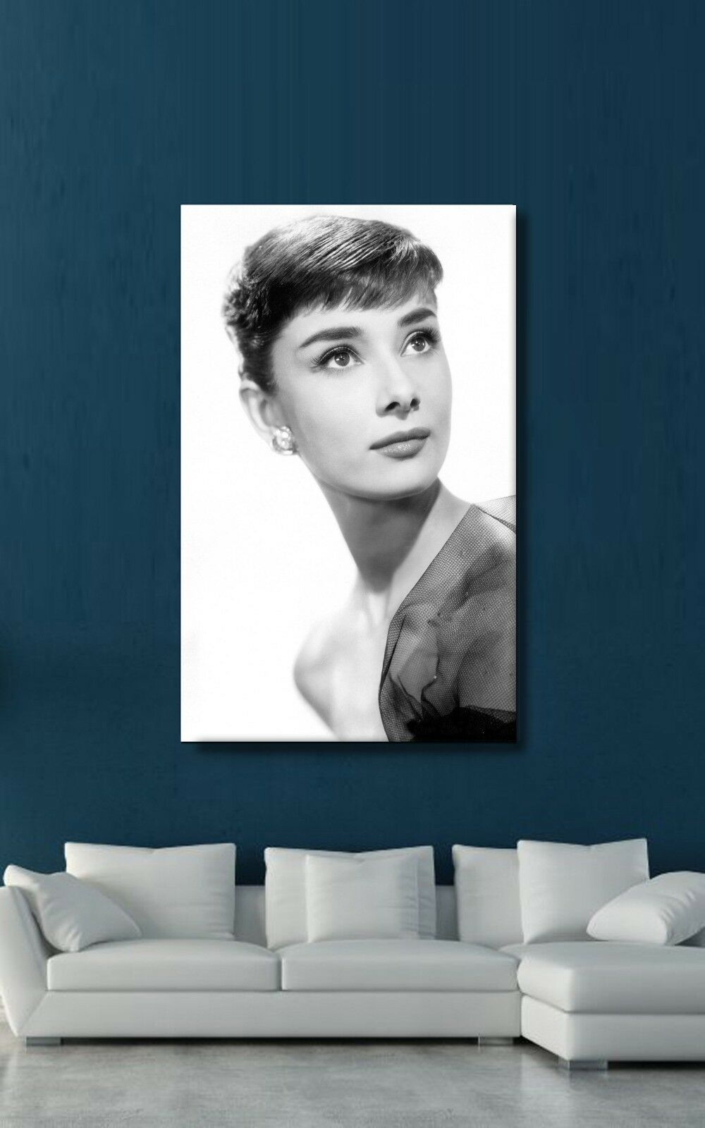 Audrey Hepburn Stretched Canvas Print Framed Wall Art Fashion Shop Decor Gift