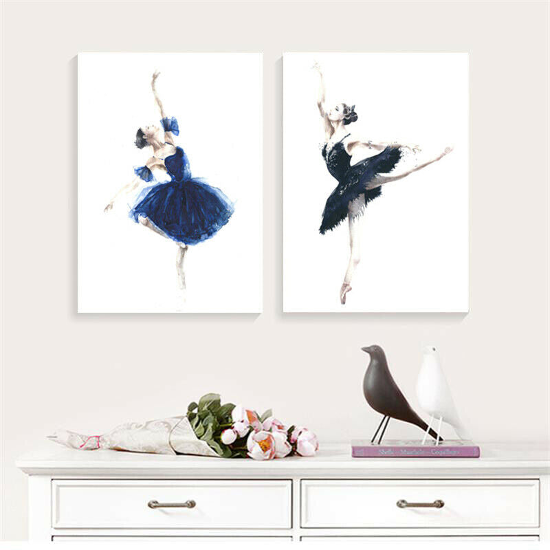 Water colour Dancing Ballet girl Canvas Prints Modern Wall Art Home Decor Dance