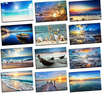 80x50x3cm Framed Canvas Prints Ocean Sea Time Lapse Photo Big Wall Art